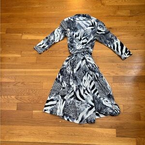 Tempo Paris Monochrome Long Sleeve Dress